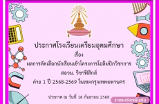 ประกาศ ผลการคัดเลือกนักเรียนเข้าโครงการโอลิมปิกวิชาการ สอวน. วิชาฟิสิกส์2025